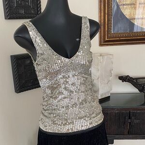 J. Crew Silver Sequin Tank Top
